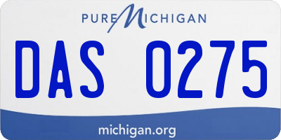 MI license plate DAS0275