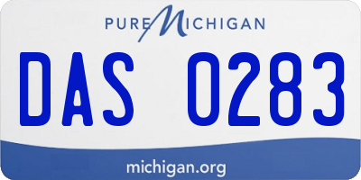 MI license plate DAS0283