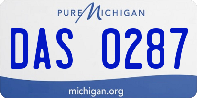 MI license plate DAS0287