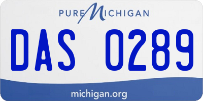 MI license plate DAS0289