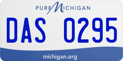 MI license plate DAS0295