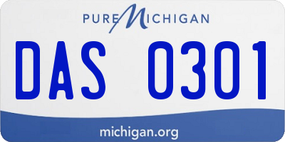 MI license plate DAS0301