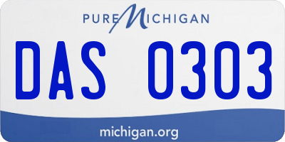 MI license plate DAS0303