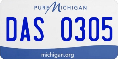 MI license plate DAS0305