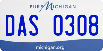 MI license plate DAS0308