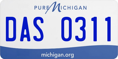MI license plate DAS0311