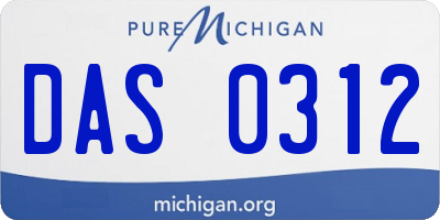 MI license plate DAS0312