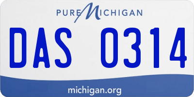 MI license plate DAS0314