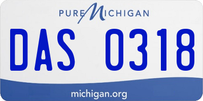 MI license plate DAS0318