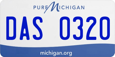 MI license plate DAS0320