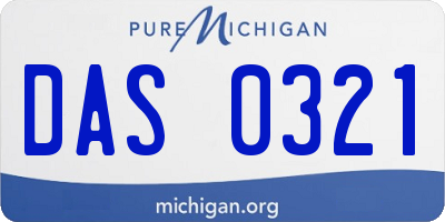 MI license plate DAS0321