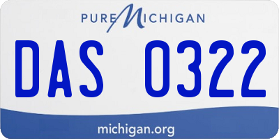 MI license plate DAS0322
