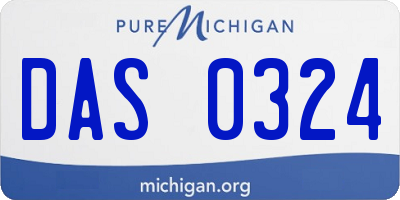 MI license plate DAS0324