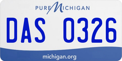 MI license plate DAS0326