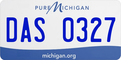 MI license plate DAS0327