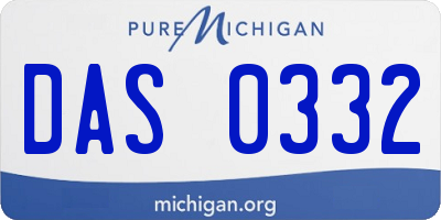 MI license plate DAS0332