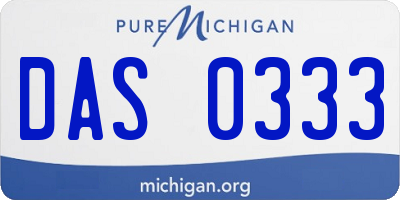 MI license plate DAS0333