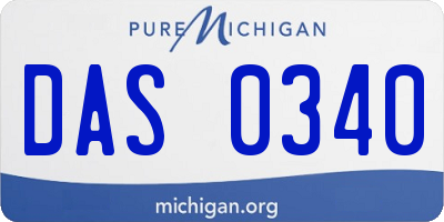 MI license plate DAS0340