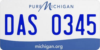 MI license plate DAS0345