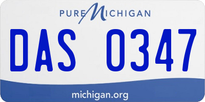MI license plate DAS0347