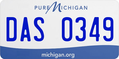 MI license plate DAS0349