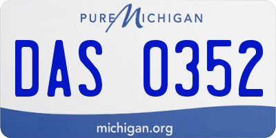 MI license plate DAS0352