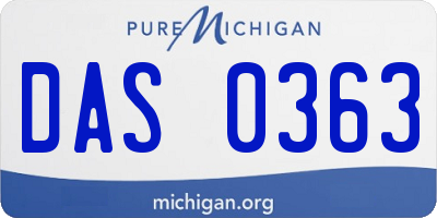 MI license plate DAS0363