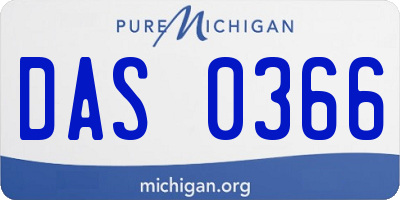 MI license plate DAS0366