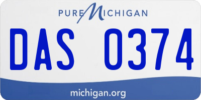 MI license plate DAS0374