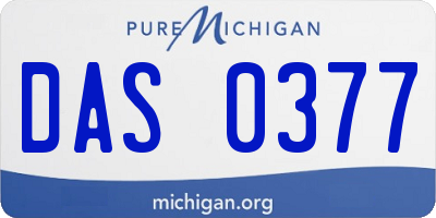MI license plate DAS0377