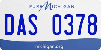 MI license plate DAS0378