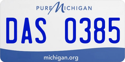 MI license plate DAS0385