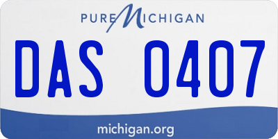MI license plate DAS0407