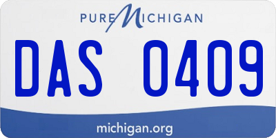 MI license plate DAS0409
