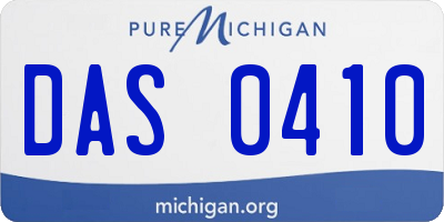 MI license plate DAS0410