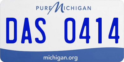 MI license plate DAS0414