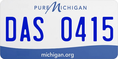 MI license plate DAS0415