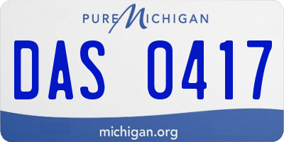 MI license plate DAS0417