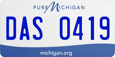 MI license plate DAS0419