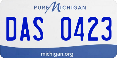 MI license plate DAS0423