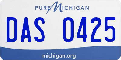 MI license plate DAS0425