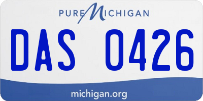 MI license plate DAS0426