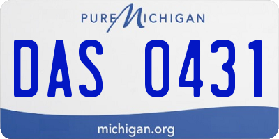 MI license plate DAS0431