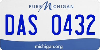 MI license plate DAS0432