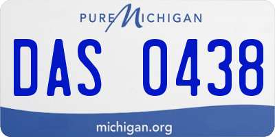 MI license plate DAS0438