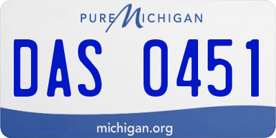 MI license plate DAS0451