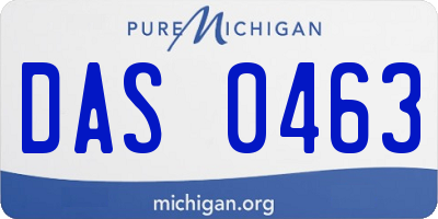 MI license plate DAS0463