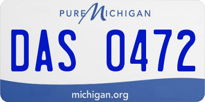 MI license plate DAS0472