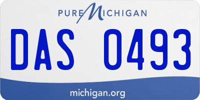 MI license plate DAS0493