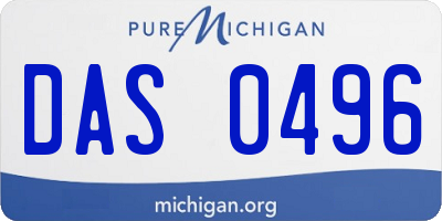 MI license plate DAS0496